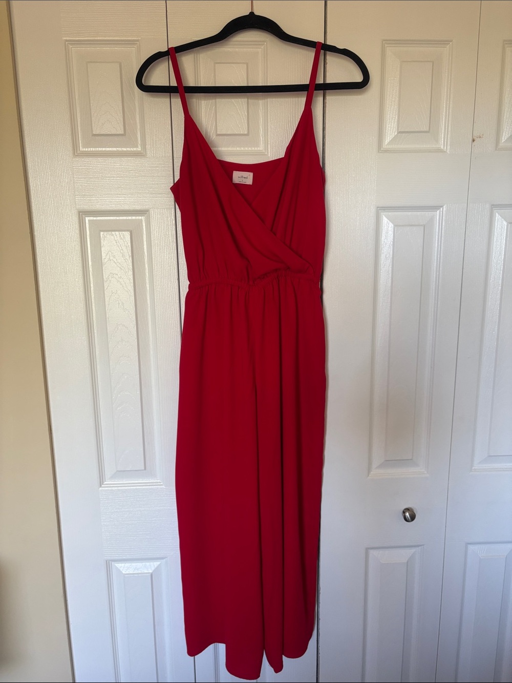 Wilfred Red Sleeveless Wrap-Front Jumpsuit